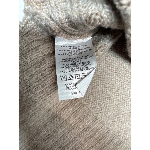 LOFT Ann Taylor Oatmeal Beige V Neck Long Sleeve Sweater Size Small NWT - Picture 4 of 5